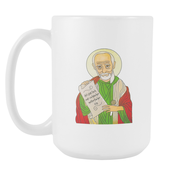 Saint George Carlin Patron saint of Profanity 15oz White Ceramic Mug