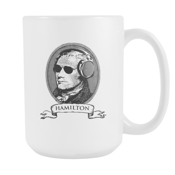 Secretary Alexander Hamilton Headphones and Sunglasses Mug