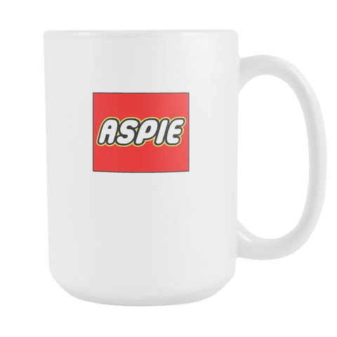 ASPIE Aspergers Coffee / Cocoa / Tea 15oz Ceramic Brick Toy (Toy Brick) Mug